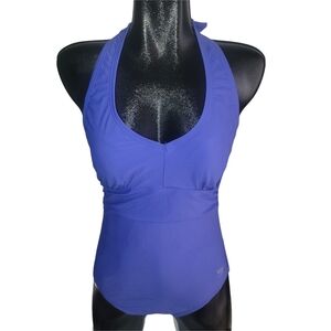 Speedo Women's Blue One-Piece Halter Swimsuit NWT Size 12